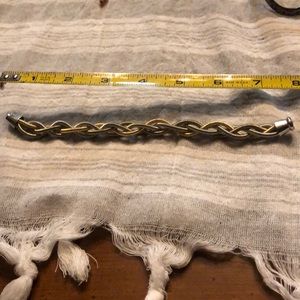 Gold silver woven magnetic bracelet